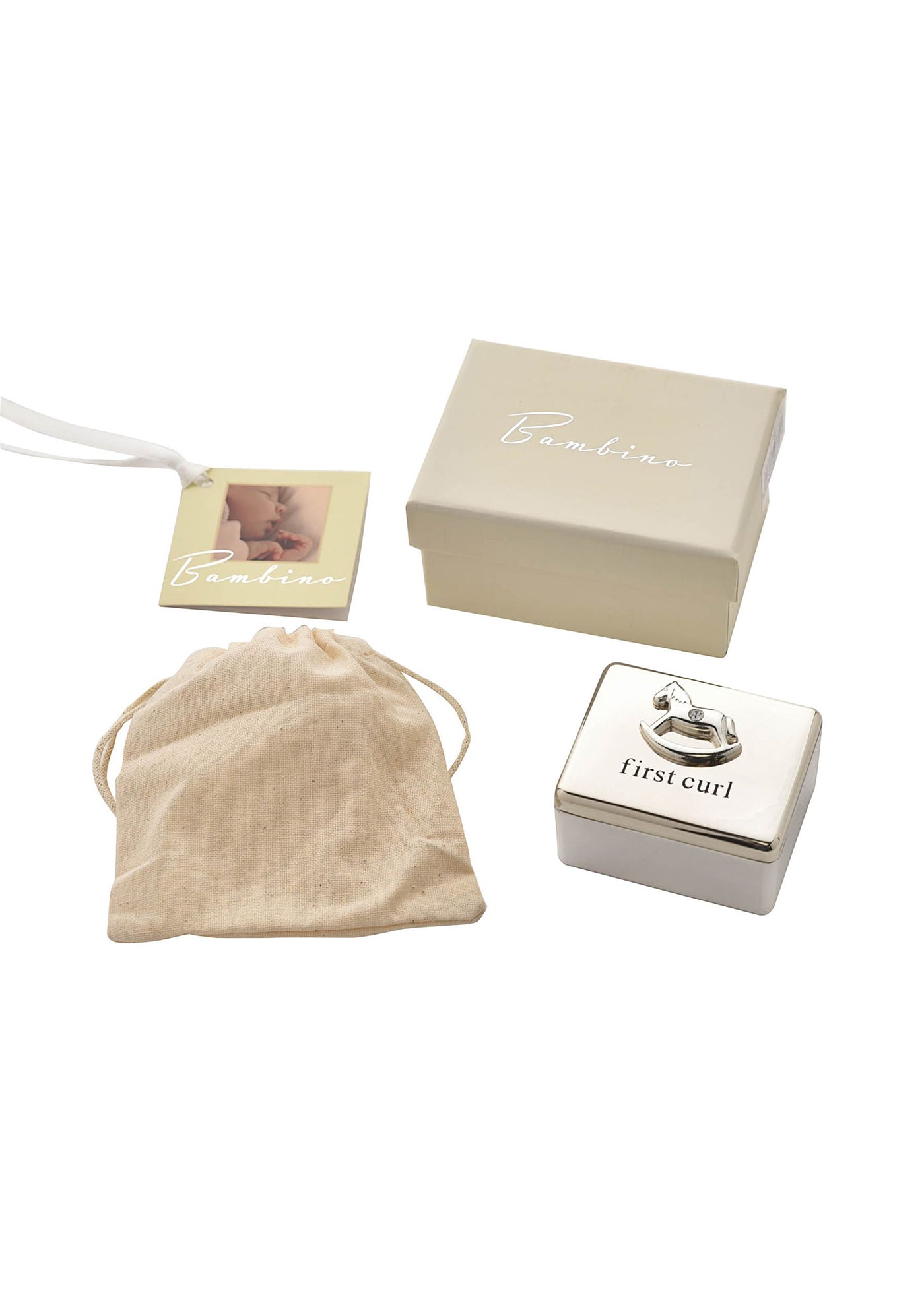 Baby's First Silver Box with Horse and Crystal CG863 Bambino By Juliana 