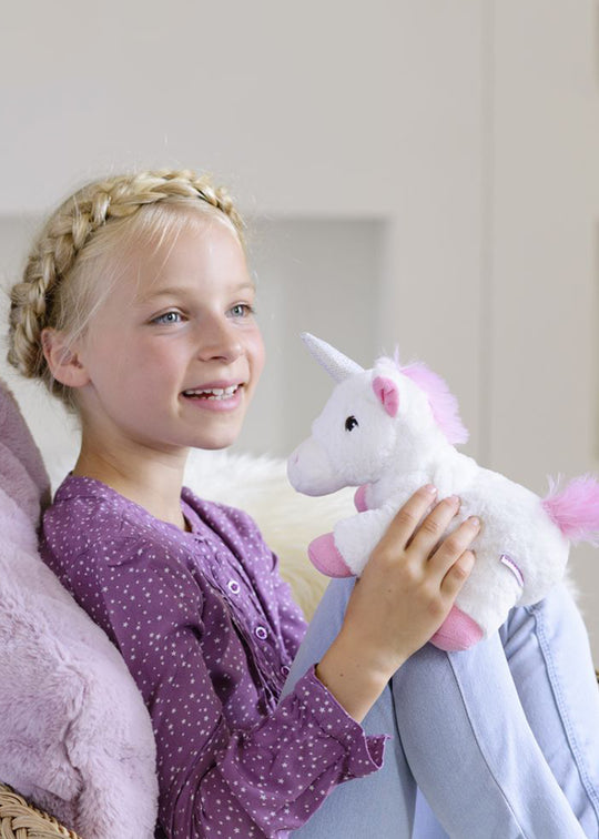 Jucarie Termica Anticolici Din Plus Mini Unicorn Alb Incalzitoare Copii 22 cm 15031 Warmies