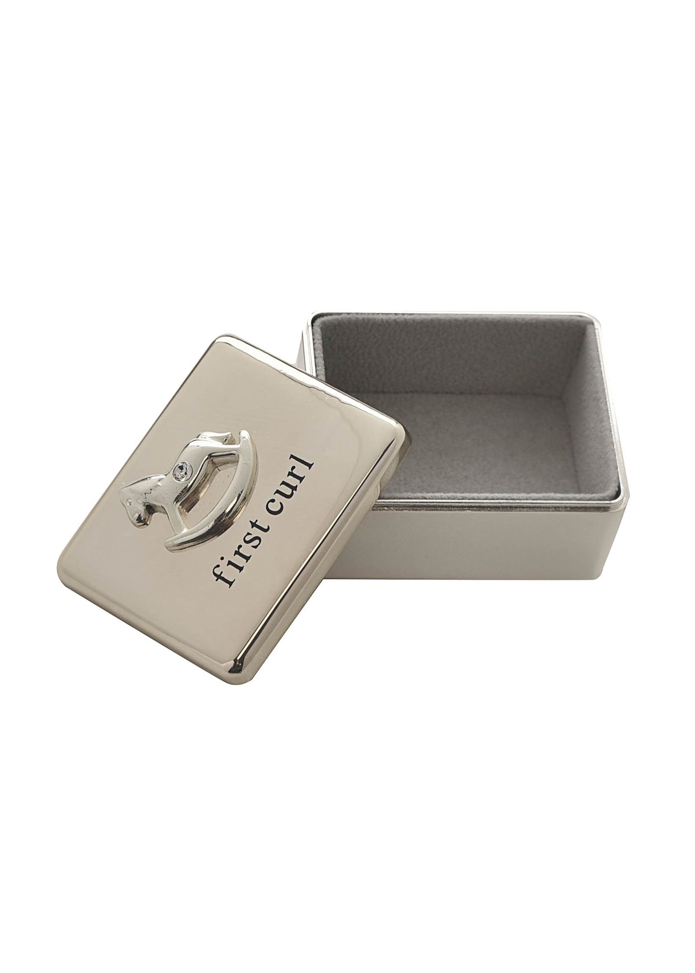 Baby's First Silver Box with Horse and Crystal CG863 Bambino By Juliana 