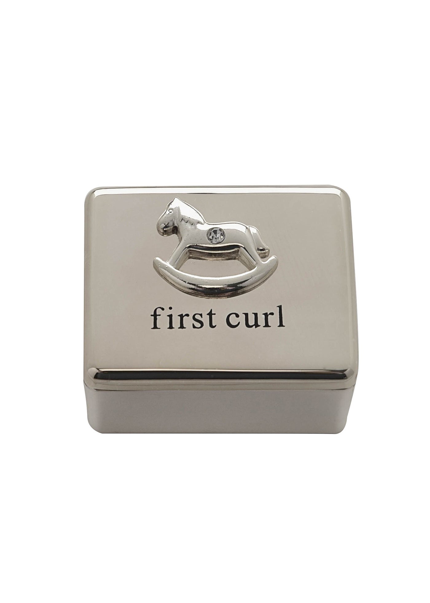 Baby's First Silver Box with Horse and Crystal CG863 Bambino By Juliana 