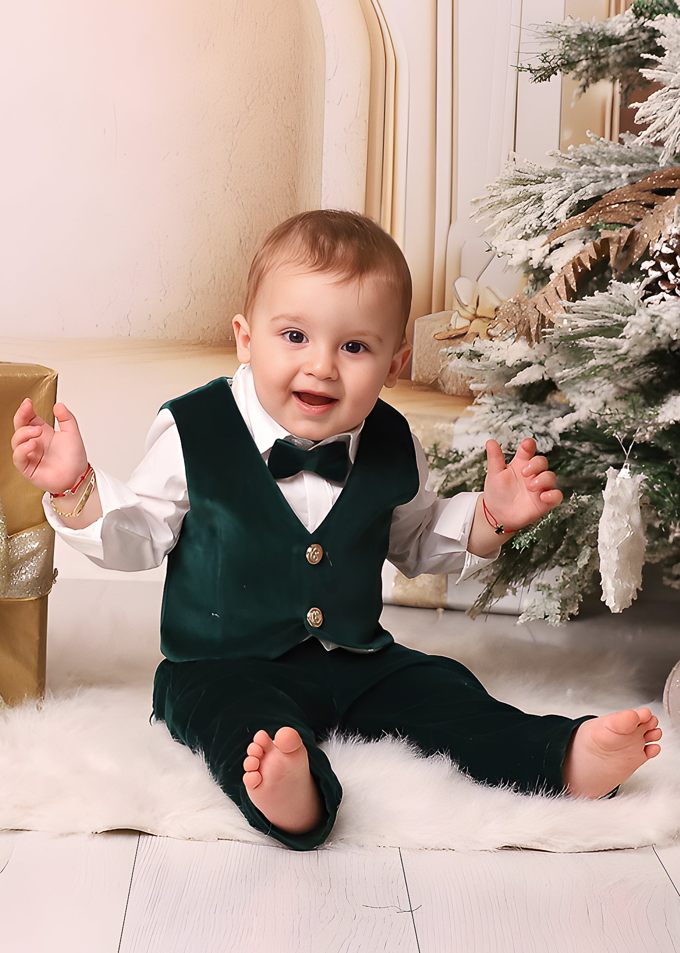 Ayan Green Velvet Costume AnneBebe