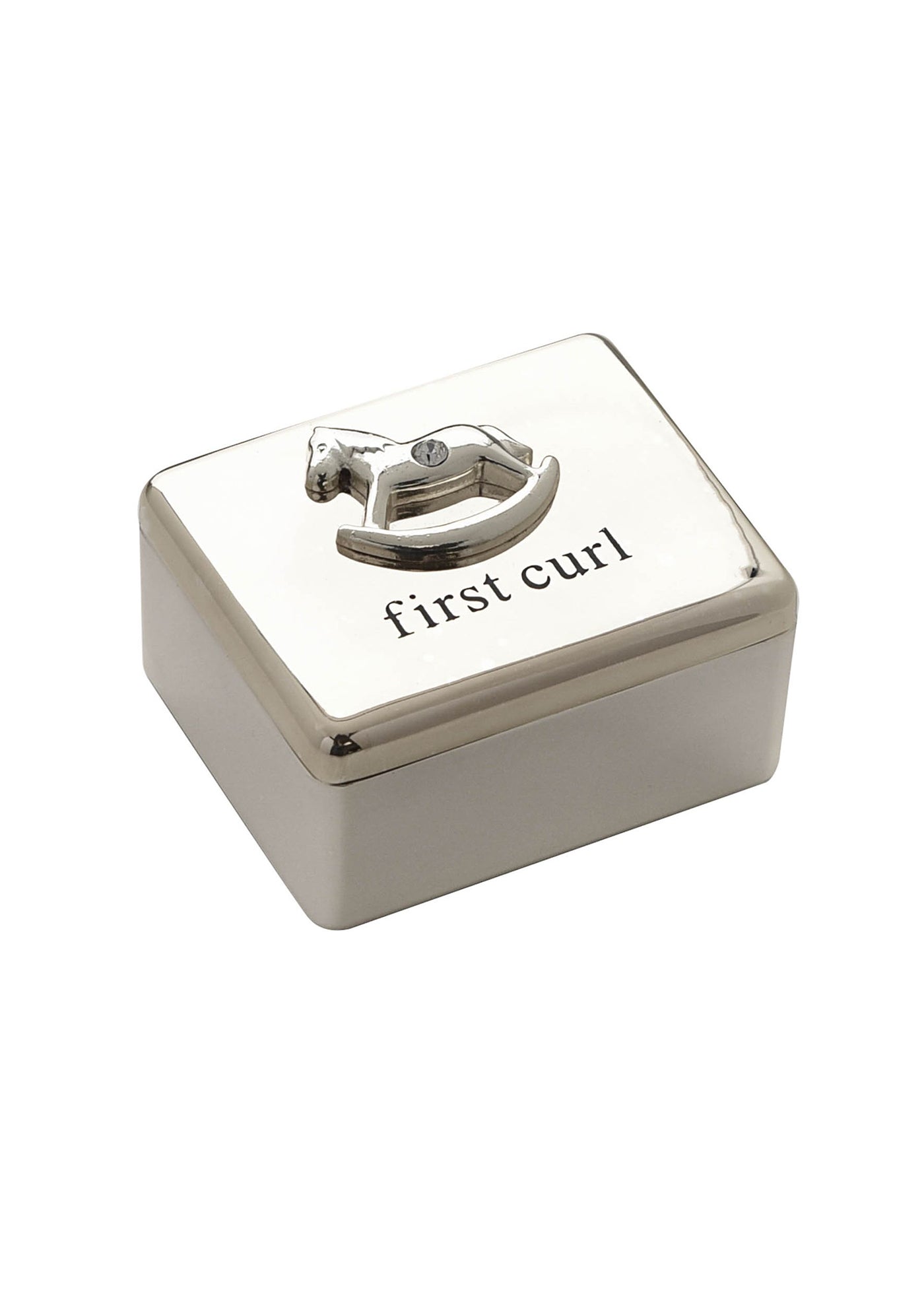 Baby's First Silver Box with Horse and Crystal CG863 Bambino By Juliana 
