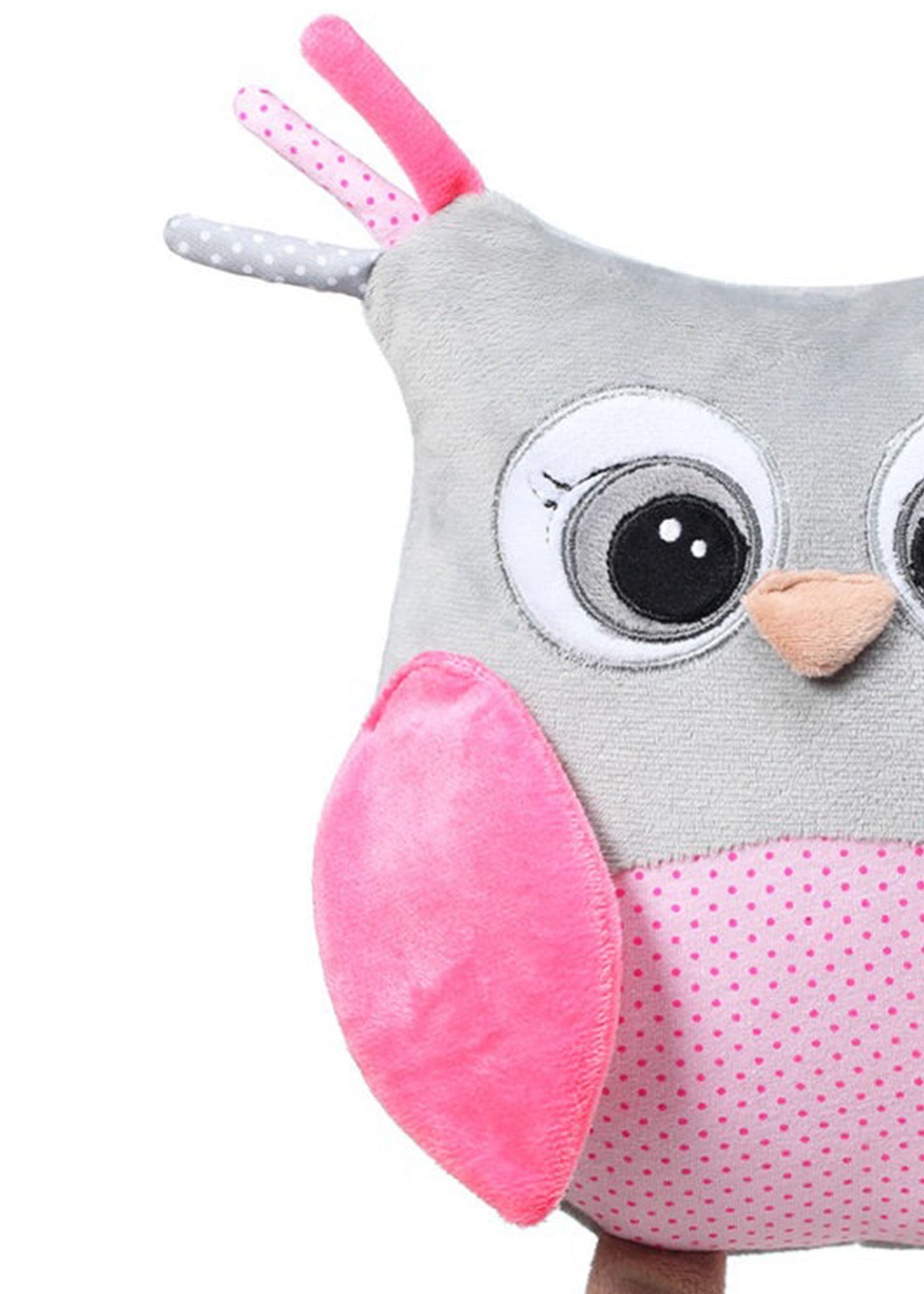 Jucarie Plus Bufnita Roz Cu Gri 441 Babyono