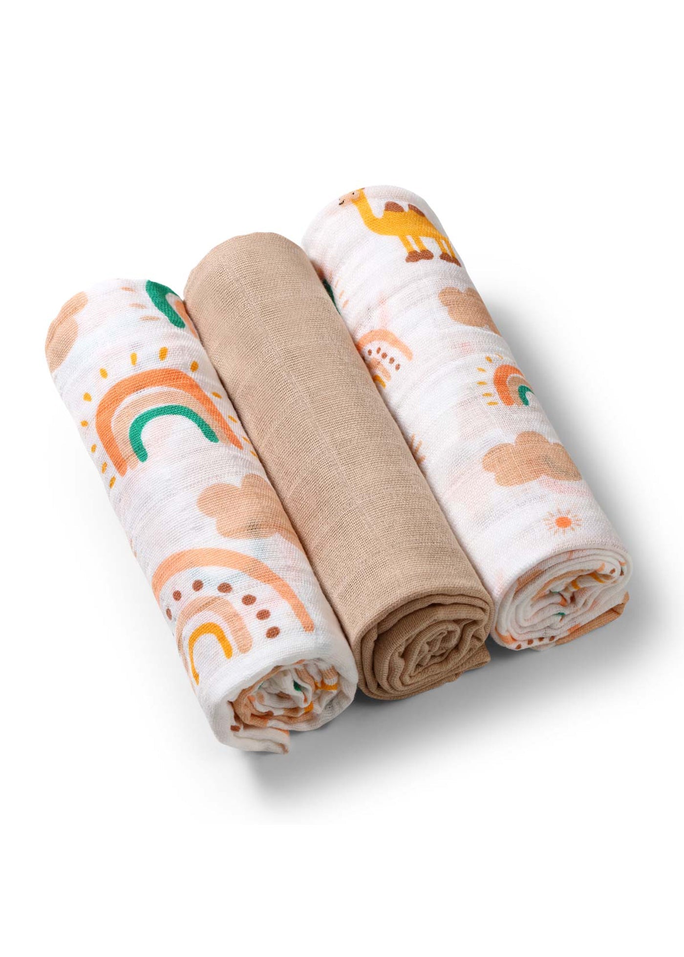 Scutece Muselina Set Alb Bej 70X70 cm 348/08 Babyono