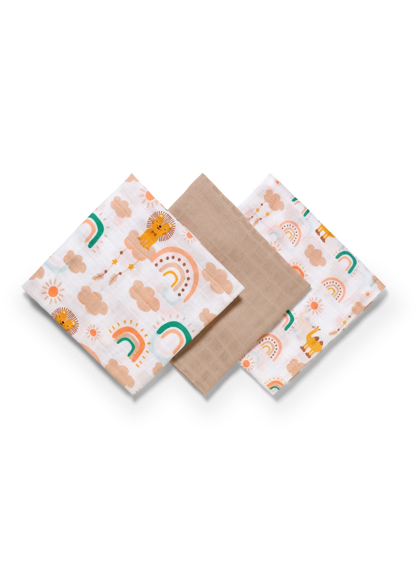 Scutece Muselina Set Alb Bej 70X70 cm 348/08 Babyono