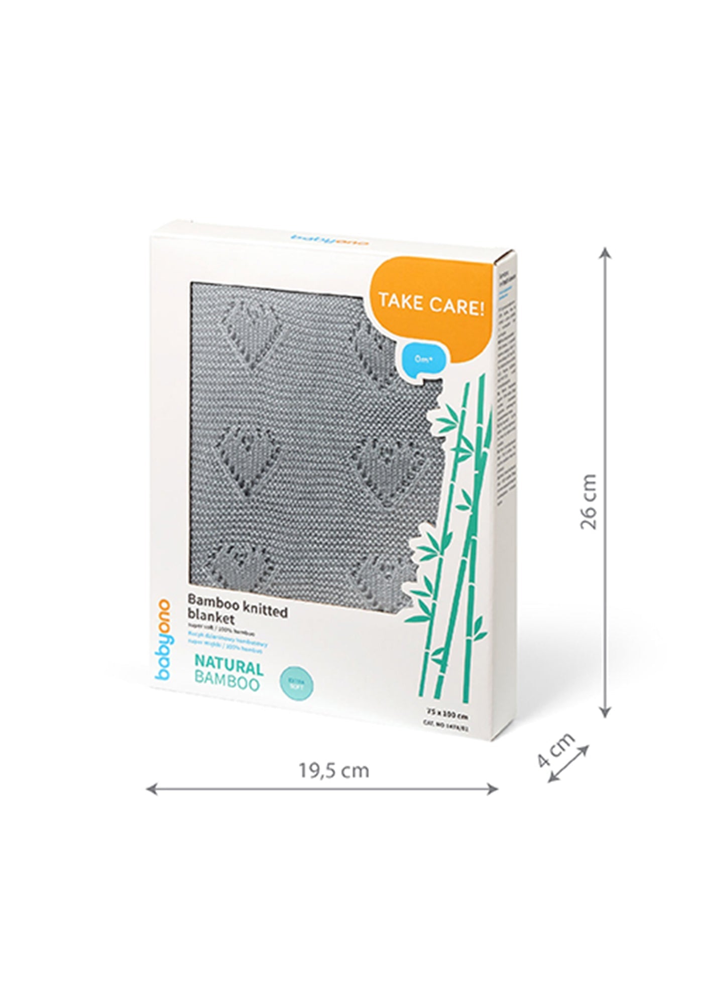 Paturica Tricotata Bambus Gri 75x100 cm 1478/02 Babyono