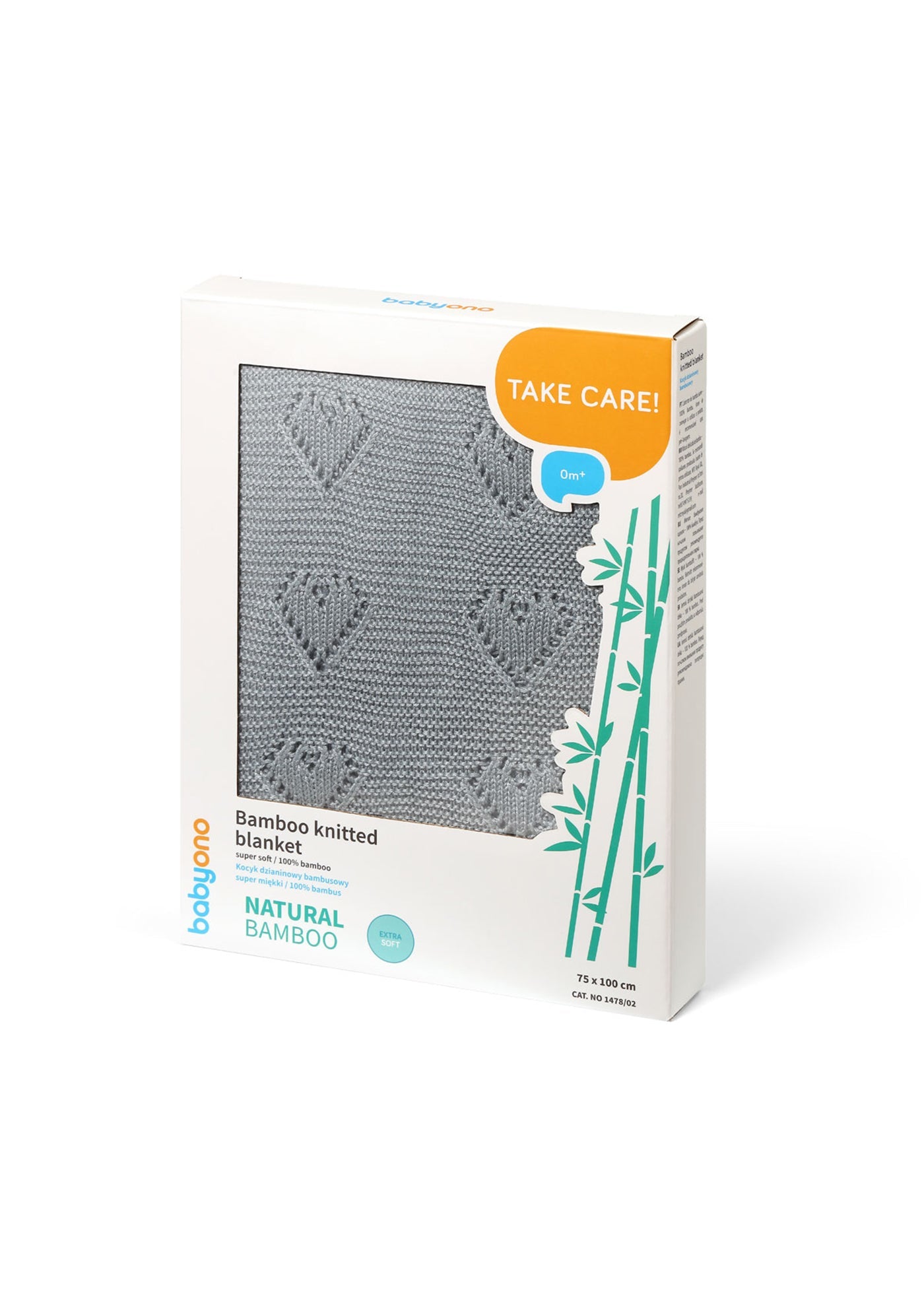 Paturica Tricotata Bambus Gri 75x100 cm 1478/02 Babyono