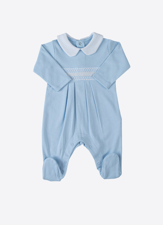 Salopeta cu Botosei din Bumbac Model Marco Bleu pentru Baieti S60905 – KitiKate