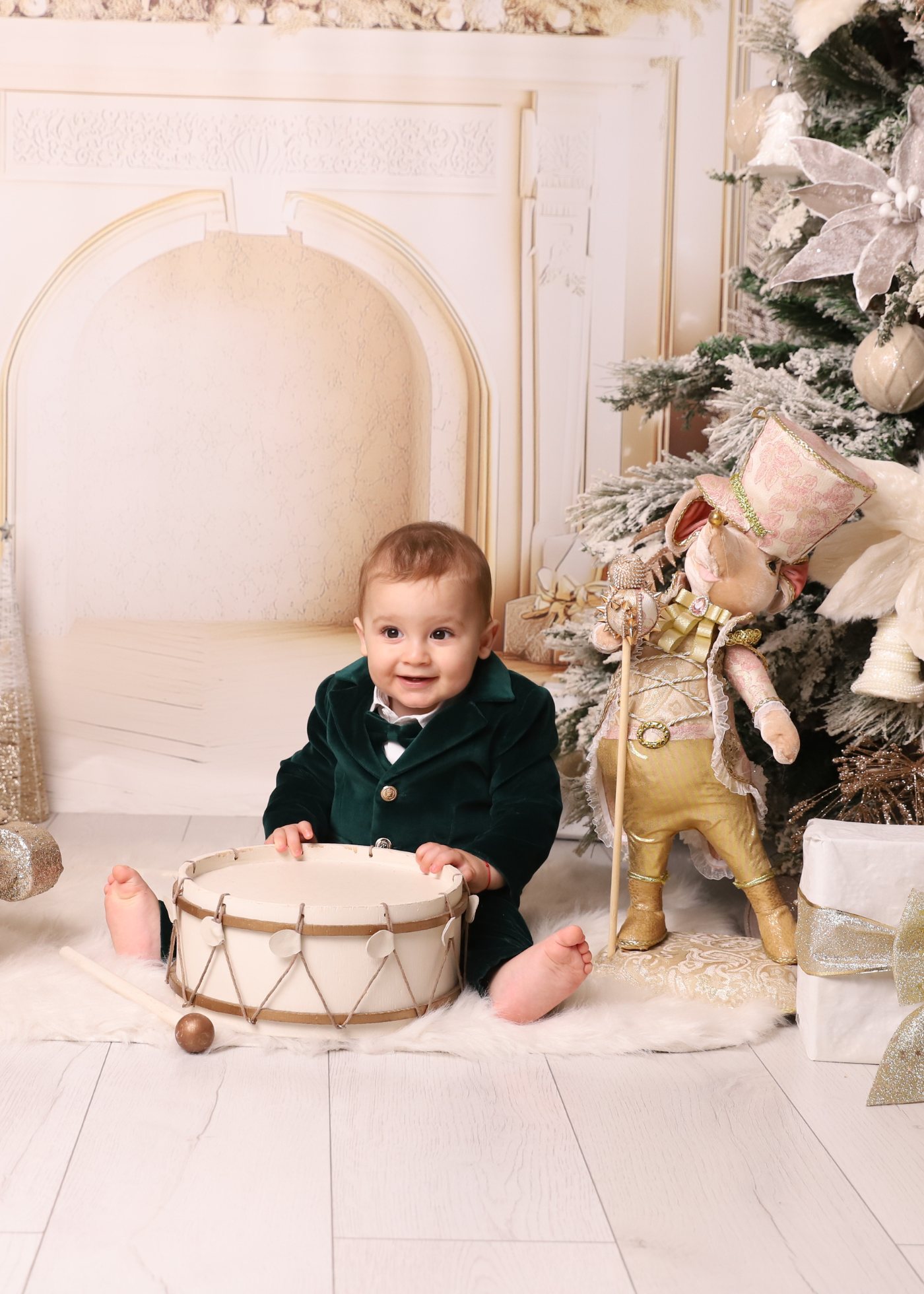 Costum Ayan Catifea Verde AnneBebe