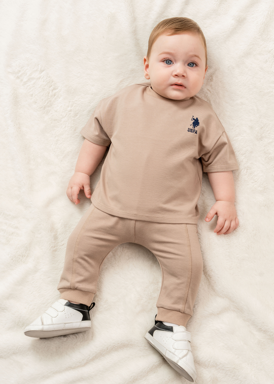 2-Piece T-Shirt and Long Pants Set Beige USB2916 V3 Us Polo Assn