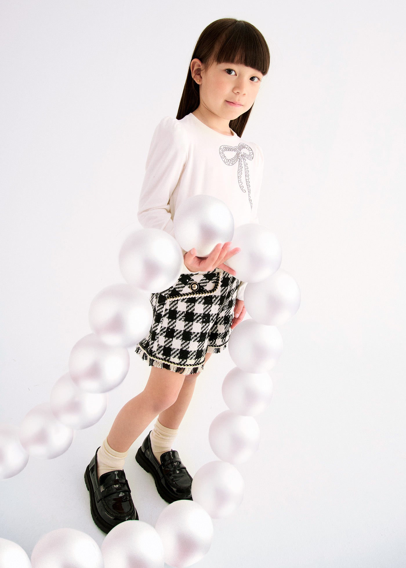Bluza Fete Crem Cu Maneca Lunga Cu Broderie Funda 5608 Abel & Lula
