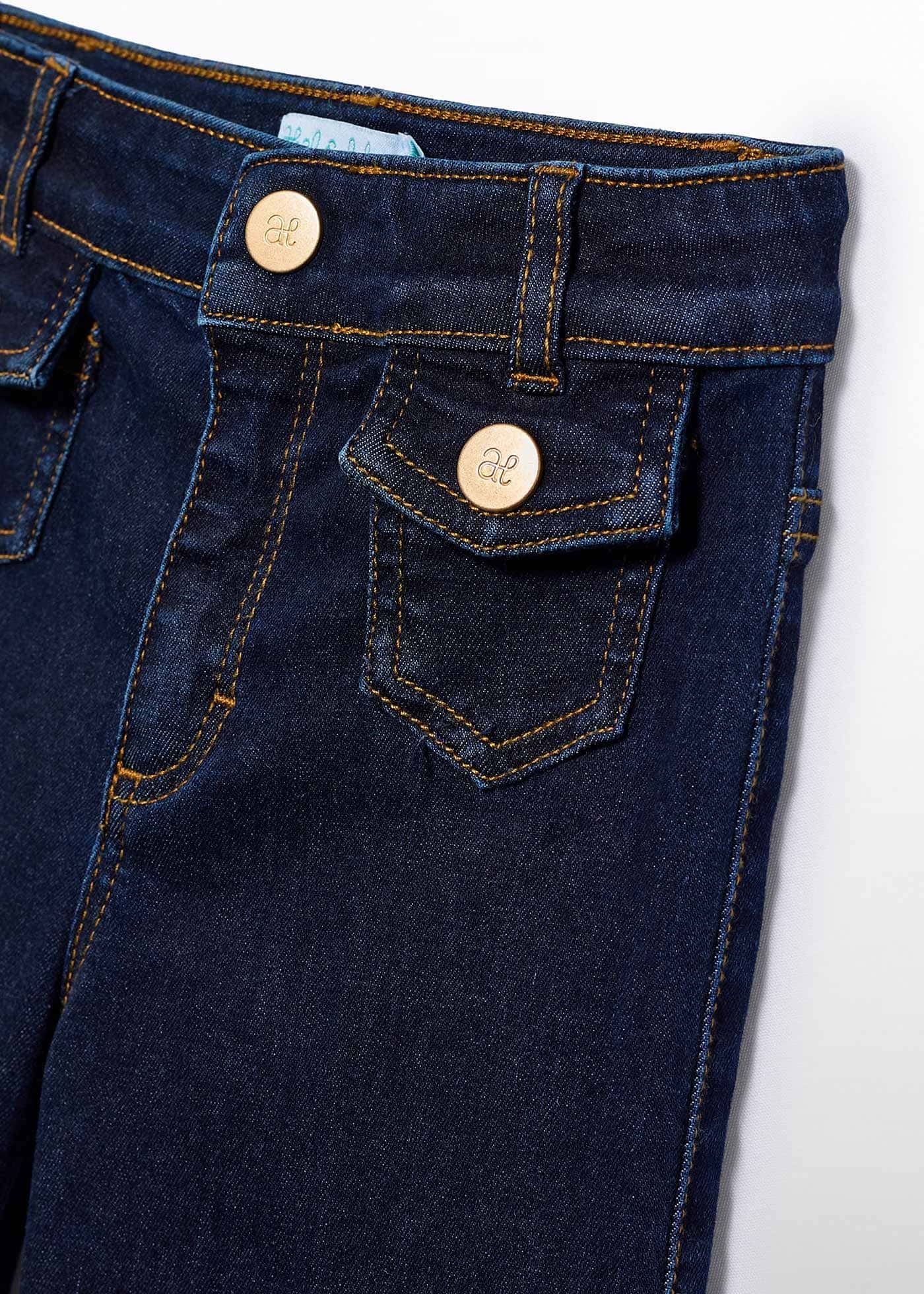 Pantaloni Fete Denim Lungi Evazati 5722 Abel & Lula