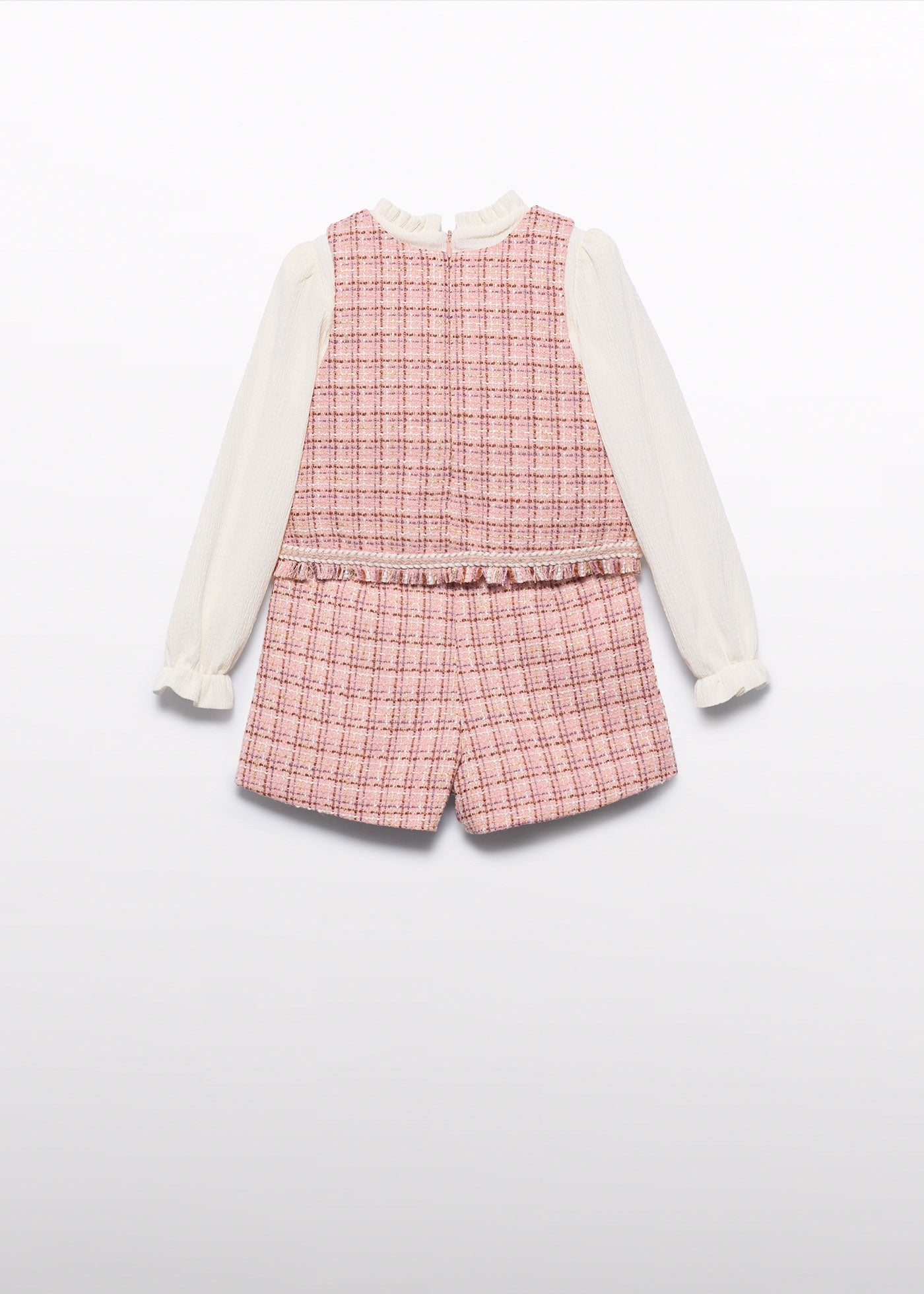 Set 2 Piese Fete Stofa Roz Bluza Si Pantaloni Scurti 5727 Abel & Lula