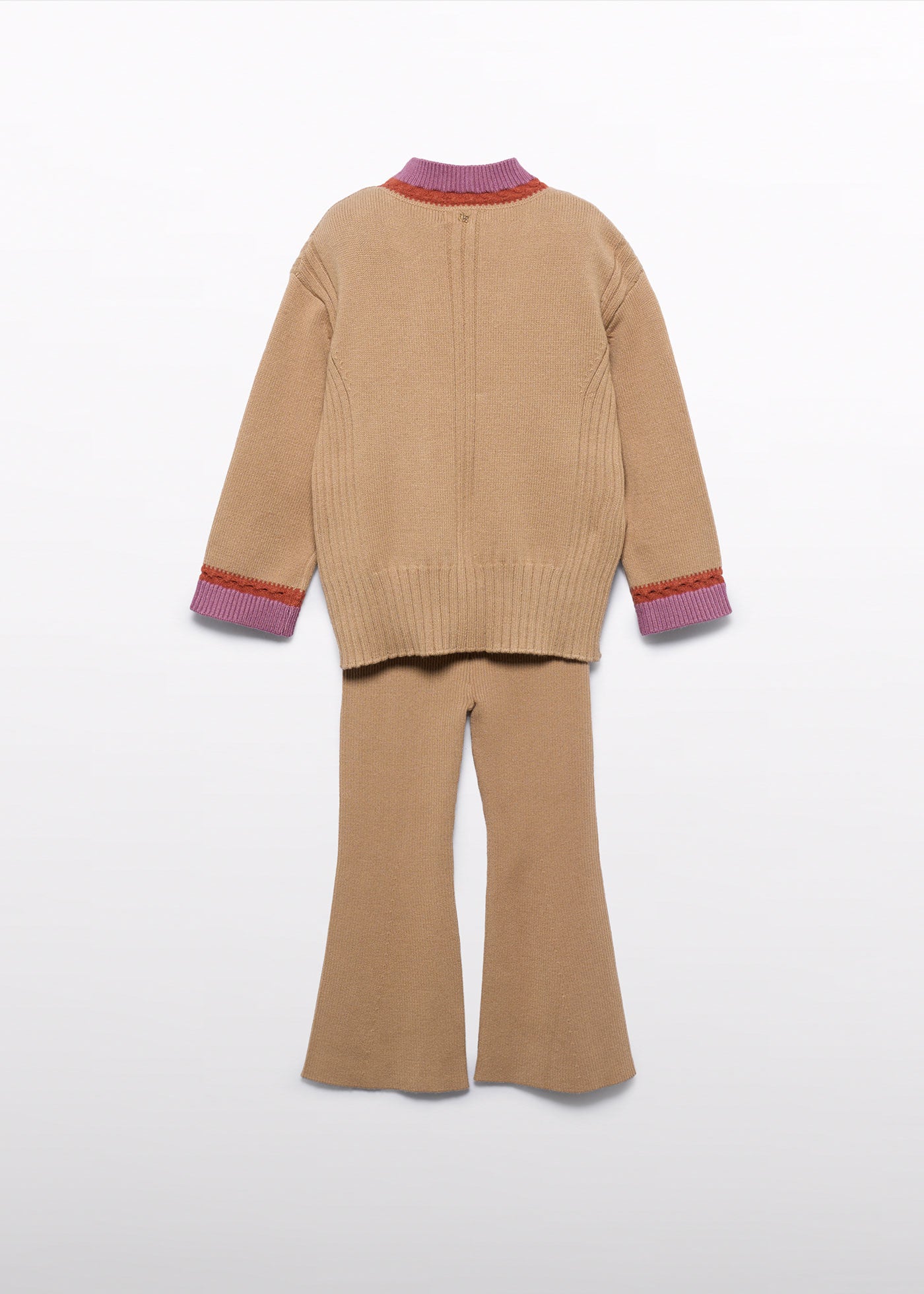 Set 2 Piese Fete Tricotat Camel Bluză Și Pantaloni Lungi Evazați 5732 Abel & Lula