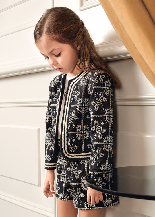 Jacheta Fete Neagra Cu Broderii Crem 5840 Abel & Lula