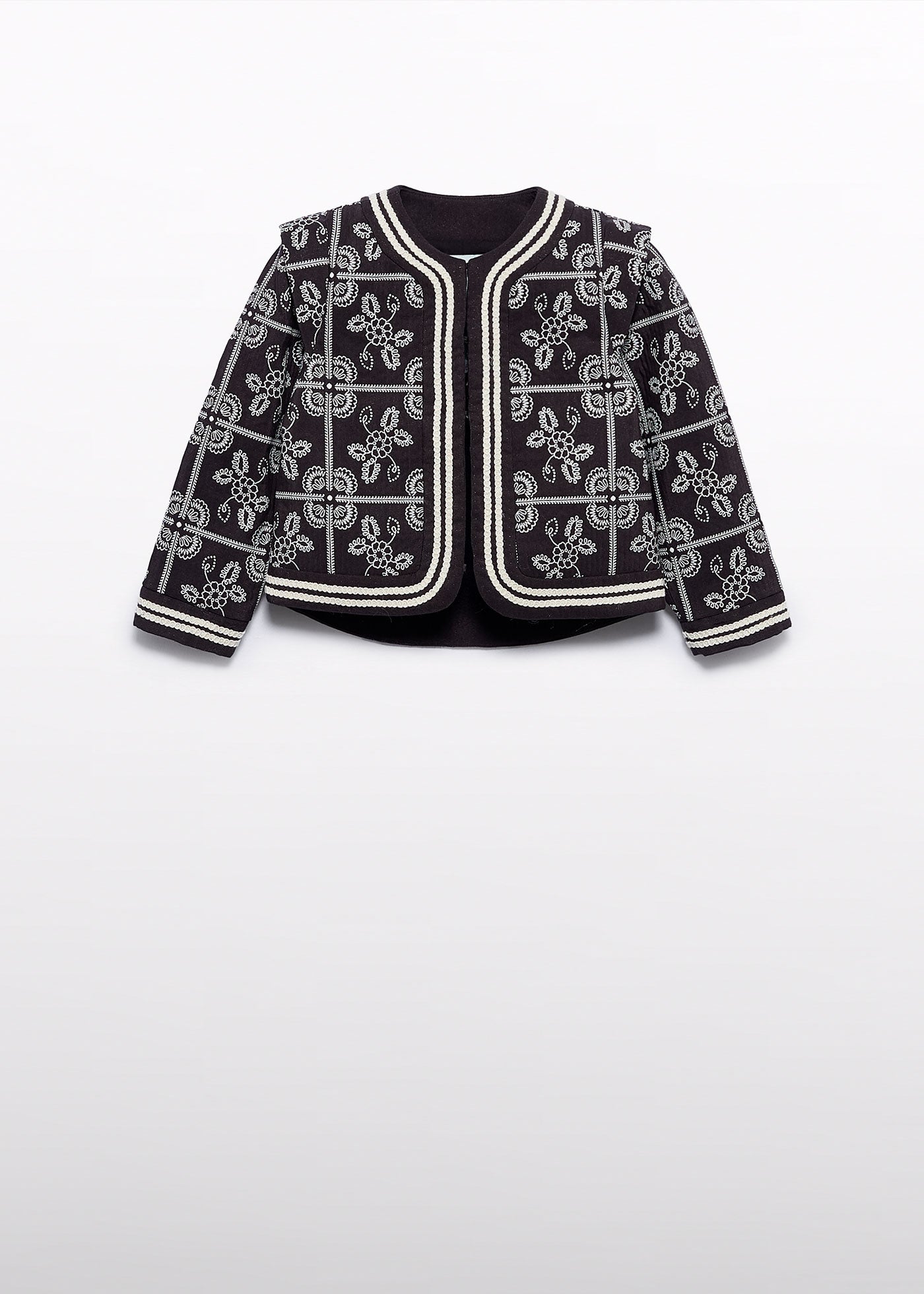 Jacheta Fete Neagra Cu Broderii Crem 5840 Abel & Lula