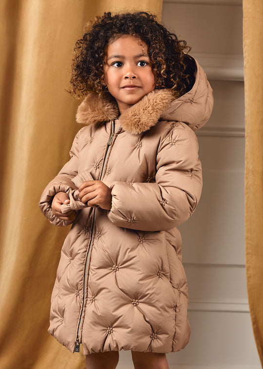 Geaca Fete Bej Broderie Matlasata 5848 Abel & Lula