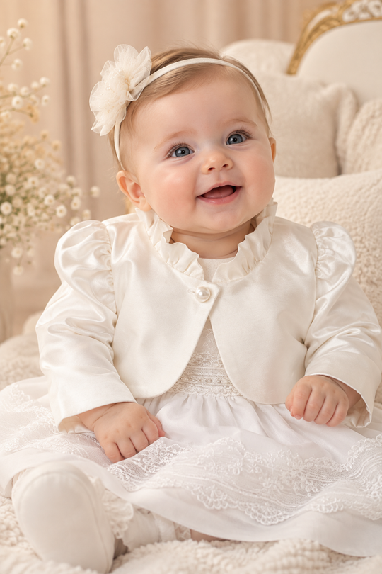 Bolero Tafta Crem Cu Volanas La Guler AnneBebe