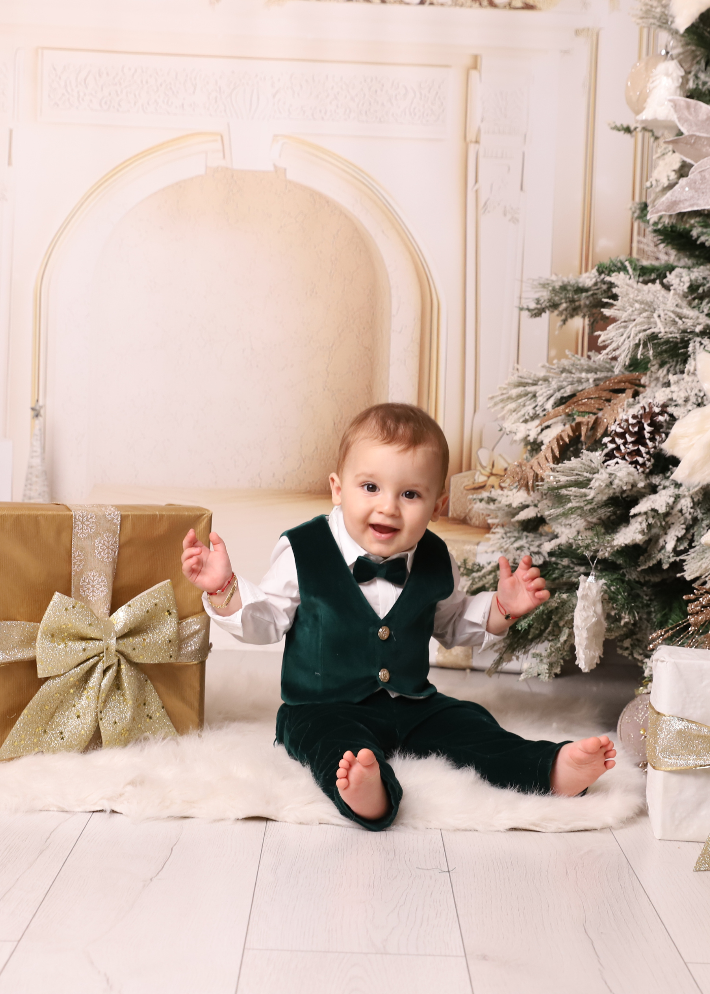 Costum Ayan Catifea Verde AnneBebe