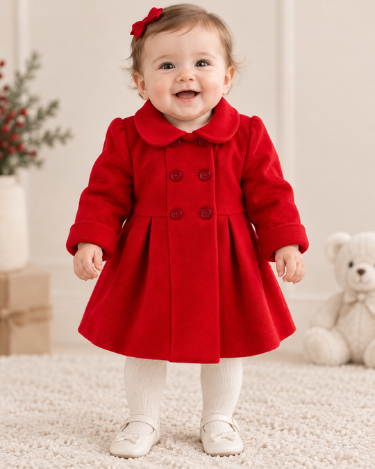 Red Cotton Coat for Girls AnneBebe