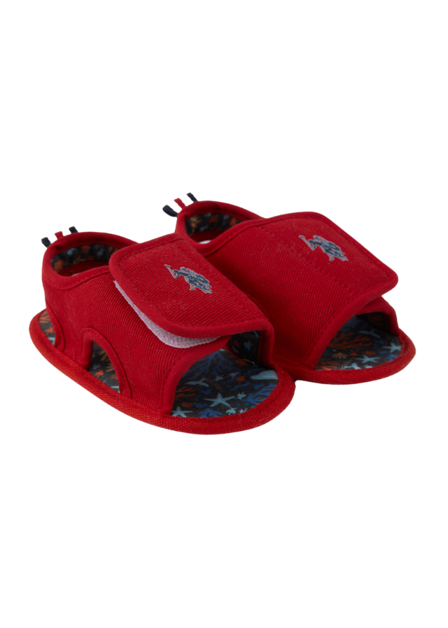 AnneBebe - Sandale Rosii cu Inchidere Velcro 1300 Us Polo Assn