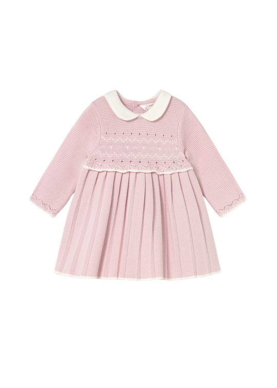Pink Knitted Dress with Pleats 2804 Mayoral