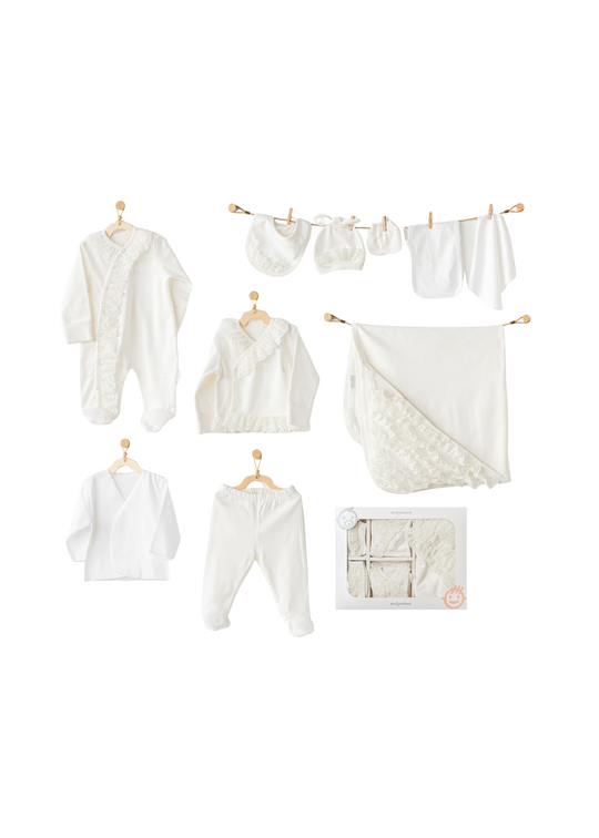 Set 10 Piese Maternitate Crem cu Dantela AC25591 Andywawa