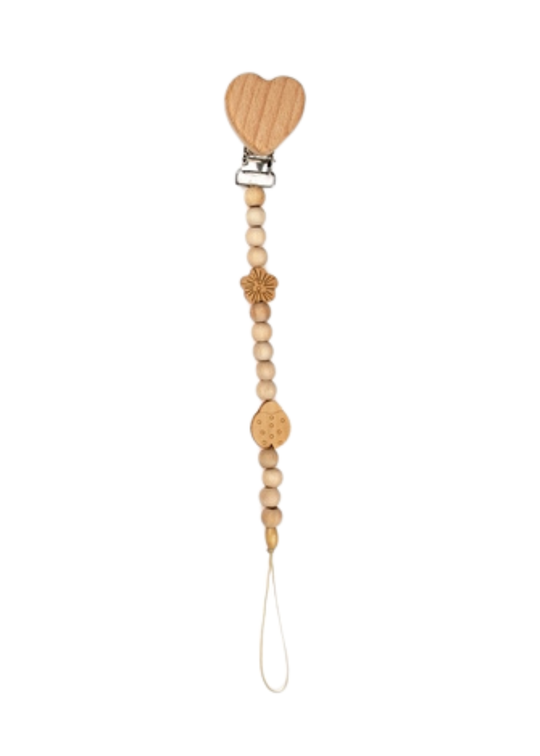 Suport Pentru Suzeta din Lemn Organic cu Inima CSYA1000 Baby Cosy