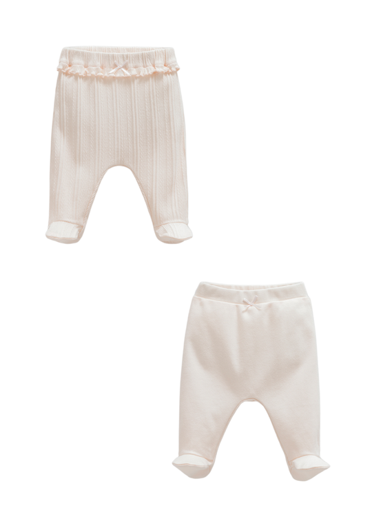 Set 2 Perechi Pantaloni cu Botosei Bumbac Roz APK1938 Mell Sweet Baby