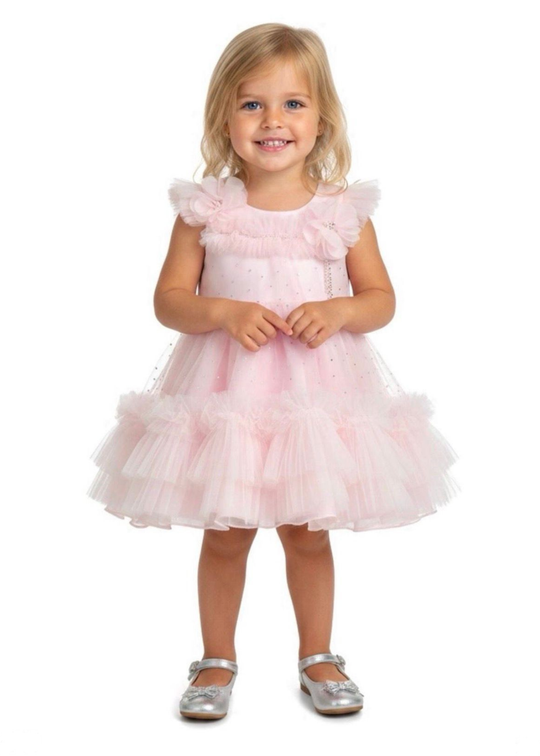 Pink glitter tulle ceremony dress art 3209 Mon Princess