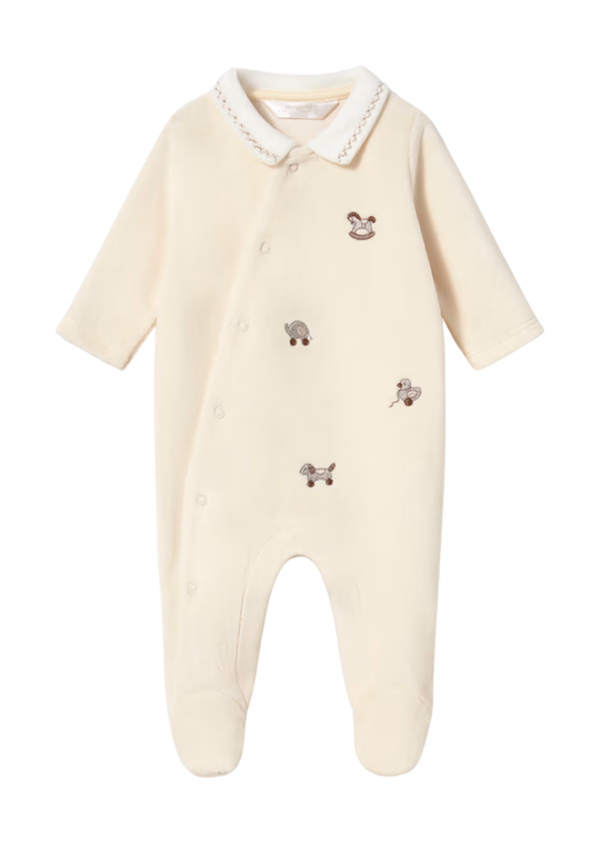 Pijama Bebe Ceramica din Bumbac cu Broderie Cai de Balansoar 2764 – Mayoral