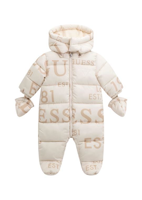 Combinezon Matlasat din Fas Crem cu Print Litere H5BW00 WCFM0 PZA1 Guess