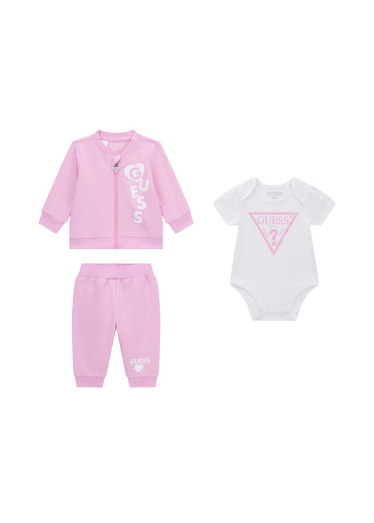 Trening 3 Piese Roz cu Body Alb S6RG03 KAN04 A61T Guess