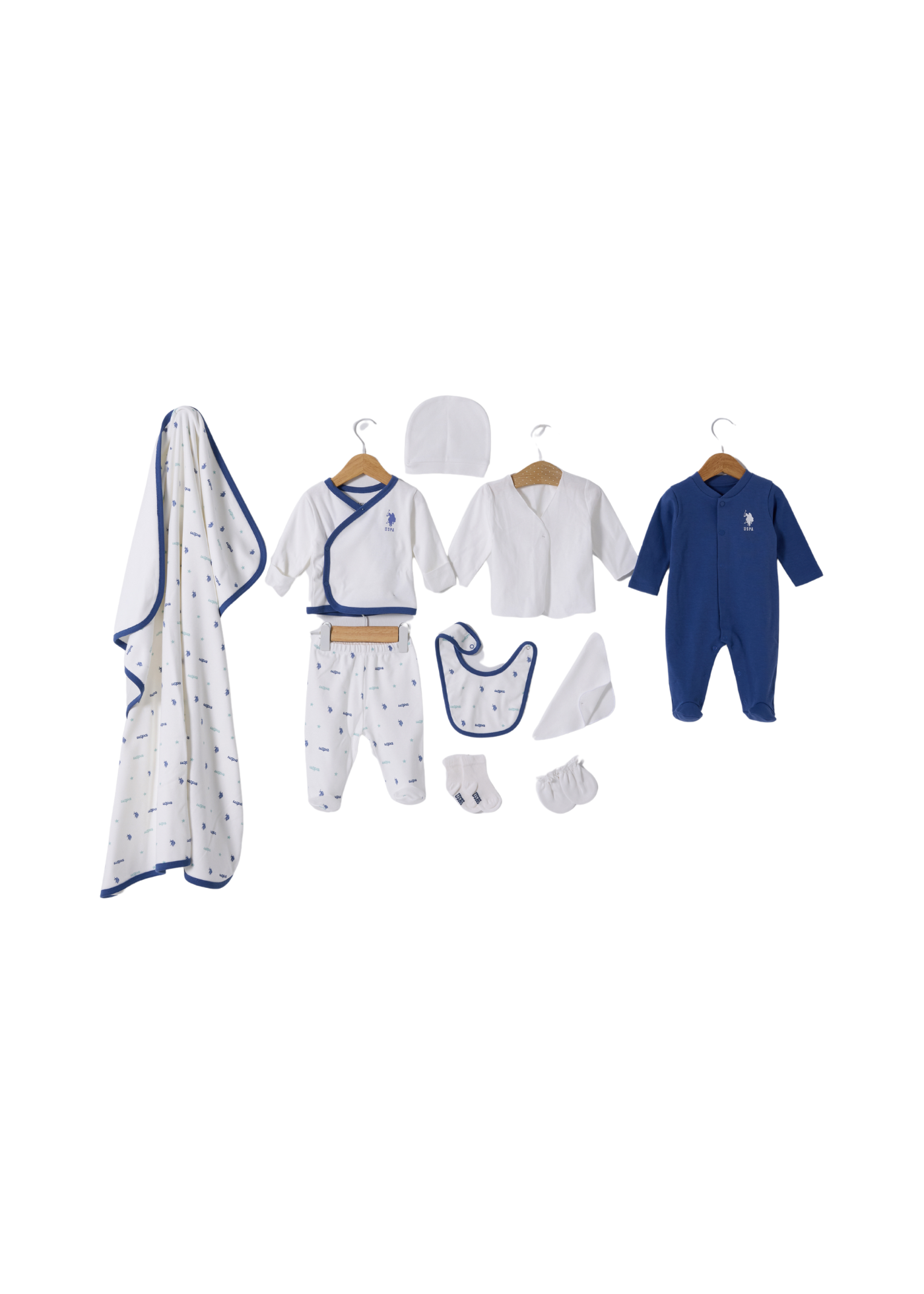 Set 10 Piese Maternitate Ivory cu Imprimeu Logo Albastru USB2245 Us Polo Assn