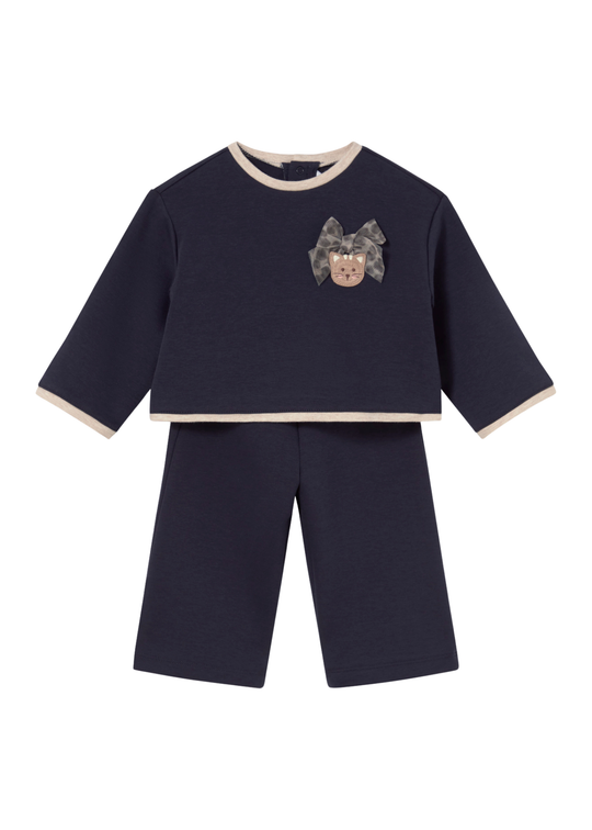 Set Oversize Bluza si Pantaloni Lungi Bleumarin pentru Fete 2558 – Mayoral