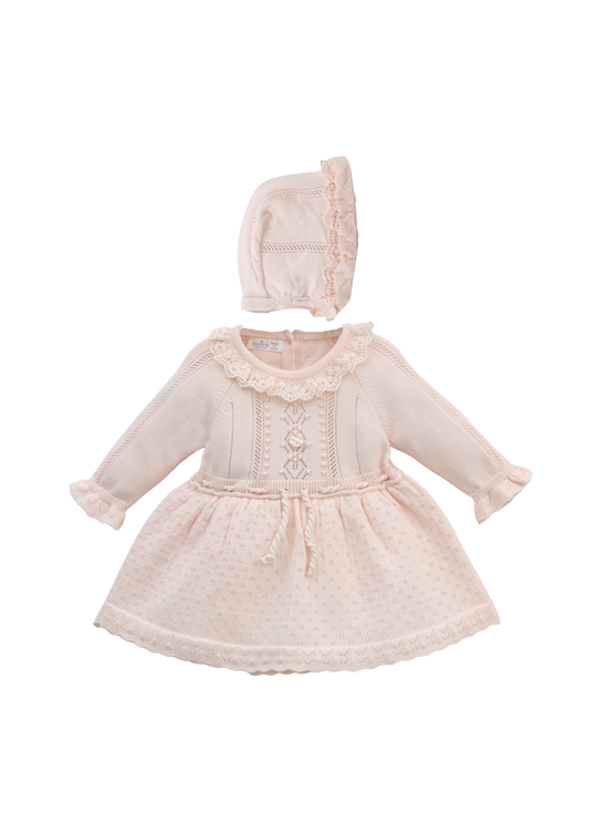 Rochie Tricotata Somon Maneca Lunga cu Caciula 5375 Leo King