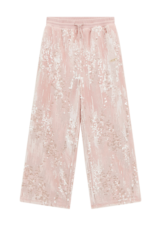 Pantaloni Lungi Roz cu Paiete Cusute J5BQ18 K1922 G63P Guess