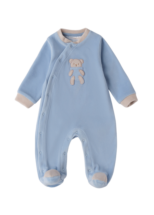 Salopeta Lunga Velur Bleu cu Urs 3.F650/00 Minibanda