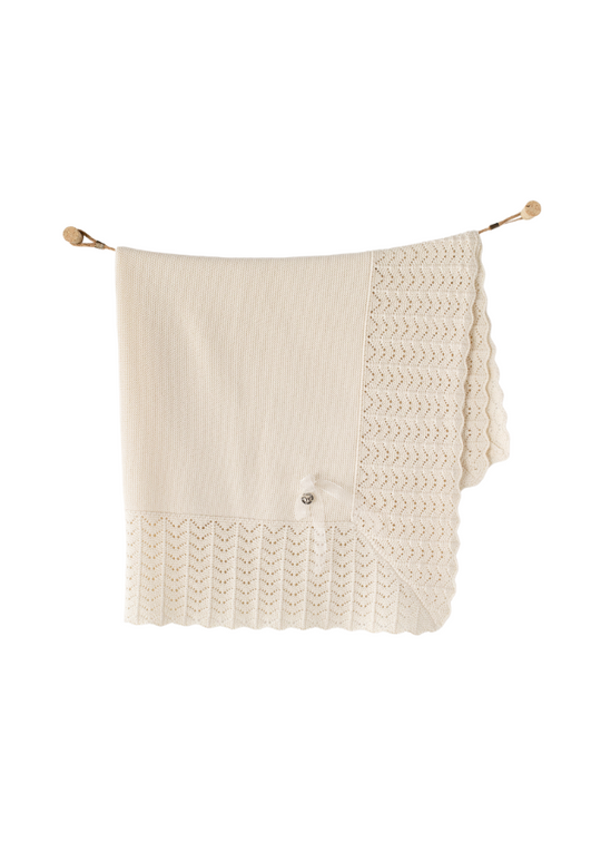 Knitted Plaid Ecru AC24329 Andywawa