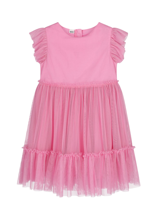 Rochie din Tulle Roz cu Maneca Scurta 4.G335/00 col 2419 iDO