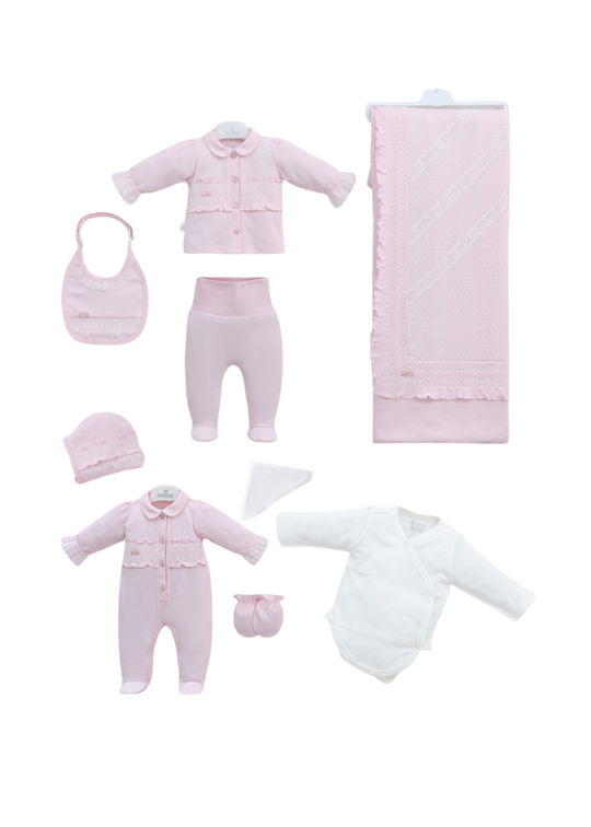 Set Maternitate 10 Piese Bumbac Roz 3501 Leo King