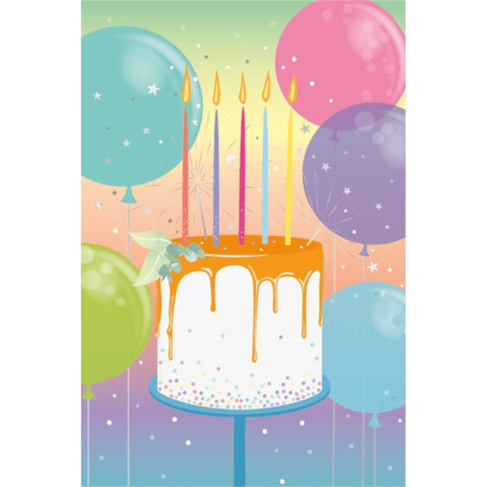 Вітальна листівка Baby Gold Cake &amp; Balloons 12x18 см CGA30213