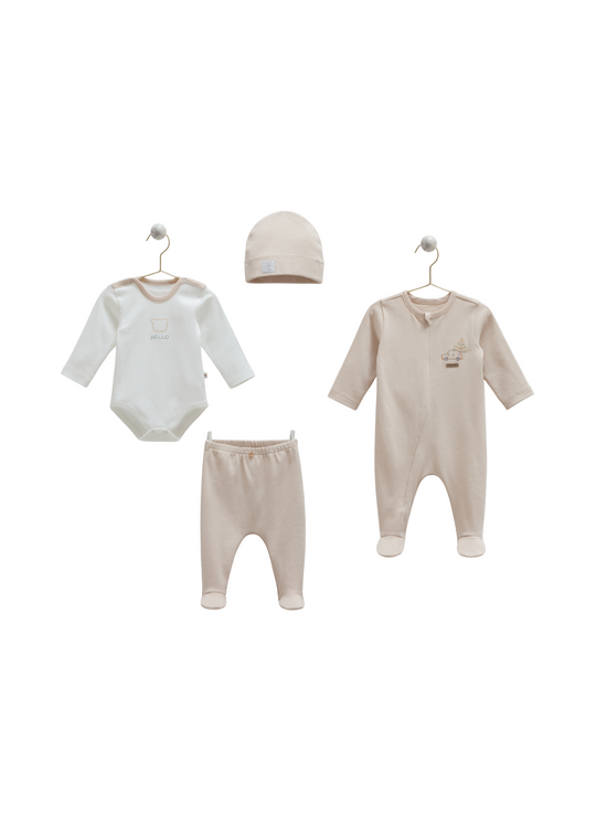 Set 4 Piese Nou Nascut Bej ZE1948 Mell Sweet Baby