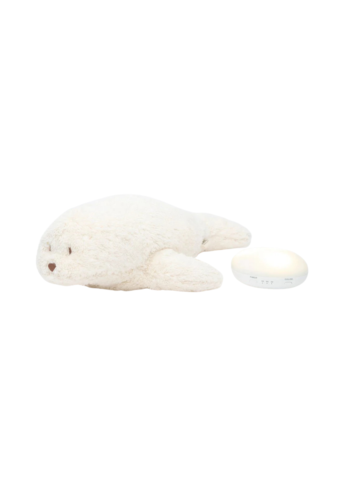Foca Bumbac Organic Jucarie cu Lampa de Veghe Incorporata Ivory – SEAL POLAR Moonie