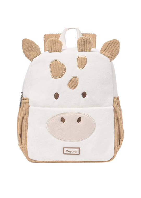 Cream Kindergarten Backpack with Beige Giraffe 9972 Mayoral