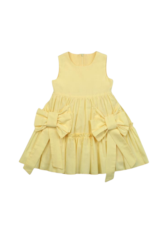 Rochie Galbena Fara Maneci cu Funde 17079 Bebus