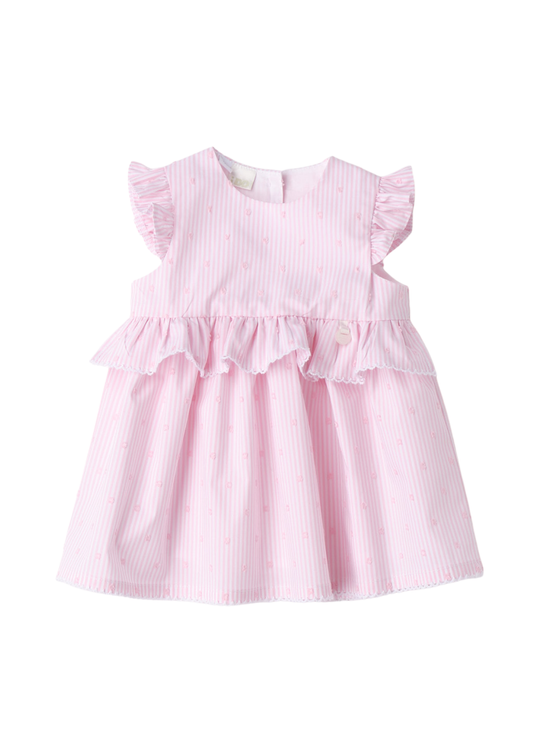 Rochie Alba cu Dungi Roz Fara Maneci 4.G087/00 iDO