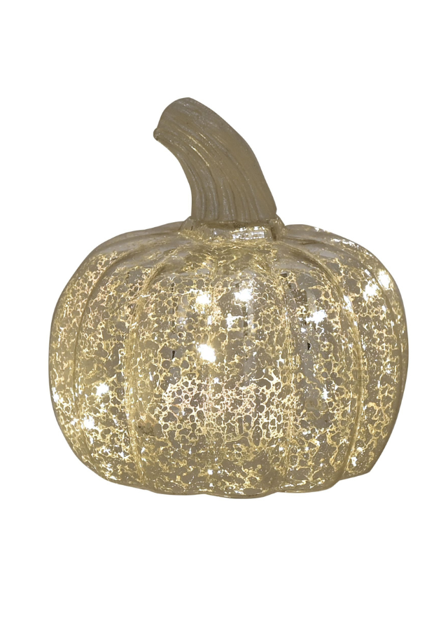 Lanterna Argintie cu Led Pumpkin HW689 The Seasonal Gift CO.