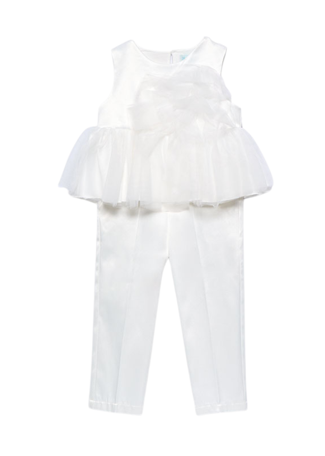 Set 2 Piese Saten Ivory Top si Pantaloni 5235 Abel & Lula