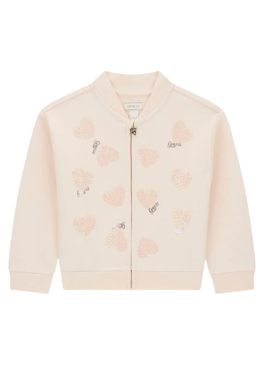 Bluza Sport Roz cu Maneca Lunga si Fermoar pentru Fete K3849 – Guess